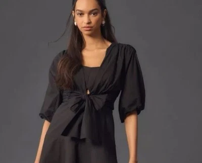 Cárdigan corto negro para mujer talla 8 Erin Fetherston by Anthropologie Bette nuevo con etiquetas Foto 1 de 4