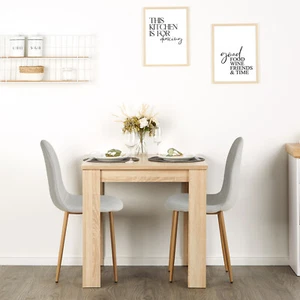 Esstisch mit 2 Stühlen Modern Essgruppe Holz Tisch 80x80 Stuhl Grau Homestyle4u - Bild 1 von 11