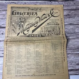 MONTGOMERY WARDS 1897 ORIGINAL CATALOG Groceries December 1897 Price List 428 - Picture 1 of 14