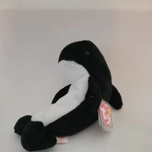 1996 TY Original Beanie Baby Waves The Orca Whale - Picture 1 of 4