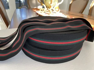 2 Inch Red Black Green Thick Stretchy Elastic - Picture 1 of 2