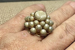 SCHÖNER Vintage Judy Lee Ring mit Kunstperlen Cluster verstellbar - Bild 1 von 14