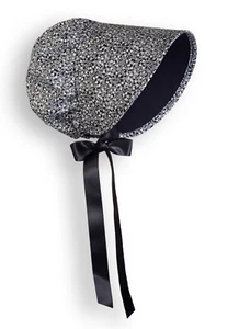 Schwarze Haube, Settler Bonnet, Gothic, Lolita, Wilder Westen Gründerzeit Bonnet - Bild 1 von 1