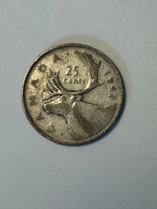 COLLECTABLE 1947 CANADA 25 Cent SILVER Coin - Picture 1 of 2