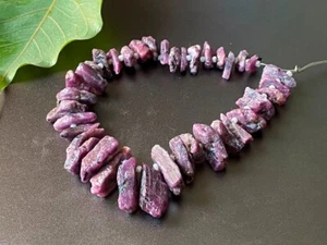 Ruby natural gemstone rough beads size 23-10 mm 8 inches strand N-46 - Picture 1 of 6