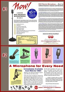 Restored RCA 77-DX BK-5A Microphone 11x14" Un-Framed Ads - Picture 1 of 1