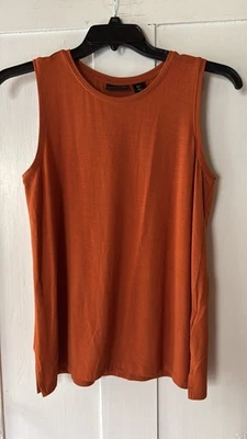 Camiseta sin mangas Adrienne Vittadini para mujer marrón óxido naranja ¡Perfecta! Foto 1 de 2