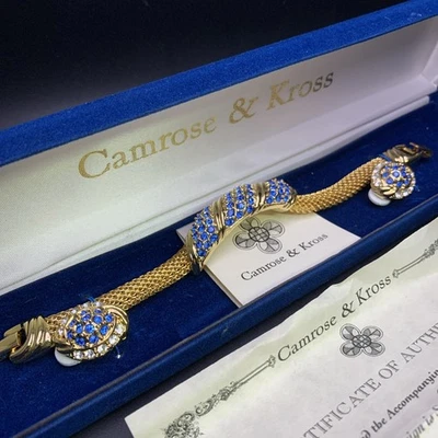 Conjunto de pulsera y pendientes Camrose Kross Jacqueline Kennedy JBK estrás azul Foto 1 de 4