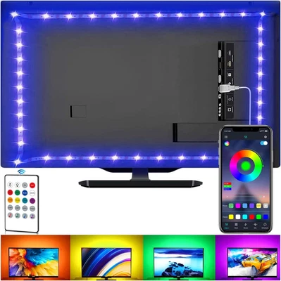 Striscia Di Luci LED per TV, Kit Di Retroilluminazione TV USB Con Telecomando, C - Immagine 1 di 4