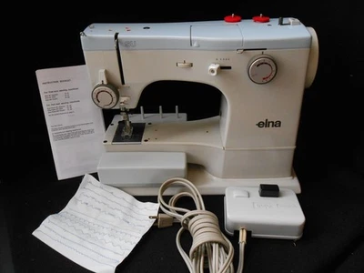 Elna SU 62C Free Arm Sewing Machine w/ foot peddle and accessories - Image 1 of 4