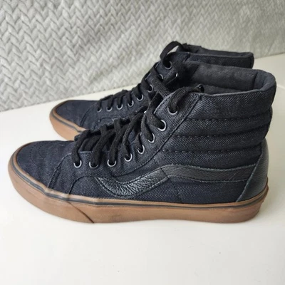 Vans Sk8 Hi Negro/Negro Suelas de Goma Zapatos de Skate Tenis de caña alta Para hombres Talla 7.5 Foto 1 de 4