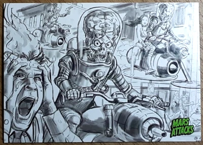 2015 Mars Attack's Occupation Concept Card 2 BIKER MEN FROM MARS. - Image 1 of 3