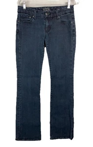 Seven7 Womens 29 Jeans Bootcut Low Rise Dark Wash Stretch Vintage Y2K Embossed - Picture 1 of 11