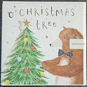 Whistlefish O Albero di Natale Biglietto Auguri Orso Buon Anno Stella Baubles - Foto 1 di 1