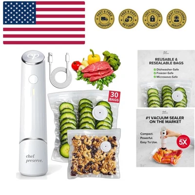 Compact Vacuum Sealer for Food Vacuum Sealer Machine + 30 Reusable Vacuum Bag... - Image 1 of 4