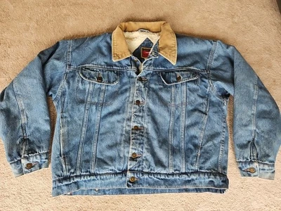 Vintage Wrangler Hero Coat  Sherpa Lined Denim Western Jacket Men's Size XL USA - Image 1 of 4