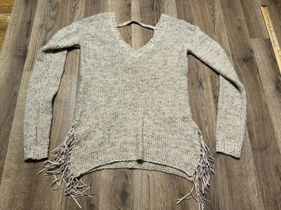 Свитер BKE, женский размер маленький, коричневый, с v-образным вырезом, вязаный, пуловер, шерстяная смесь - Изображение 1 из 4