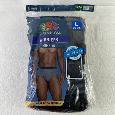 Paquete de 6 calzoncillos de tiro medio Fruit Of The Loom talla grande negros y grises Eversoft nuevos con etiquetas Foto 1 de 2