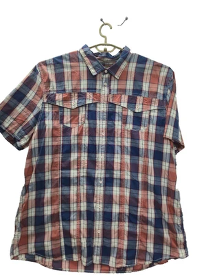 Jeans By Buffalo Mens 3XLT Shirt Short Sleeve Button Down Collared Plaid Pockets - Image 1 of 4