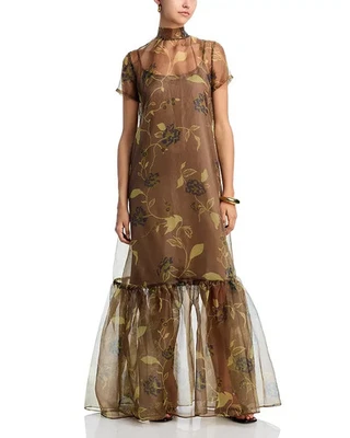NEW/missing slip, STAUD Calluna Organza Gown in Vintage Floral Size M #LD65 - Image 1 of 4