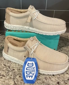 Hey Dude Wally Stretch Sox Irish Cream Men Sz 10 M/EUR 43 41898-OLZ MSRP $60 NWT - Picture 1 of 6