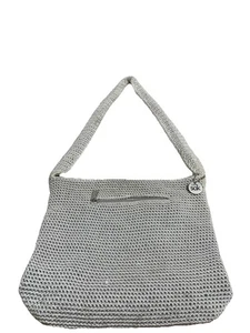 THE SAK Borsa a tracolla beige tortora borsa all'uncinetto fatta a mano 11 x 10 x 2 in - Foto 1 di 12