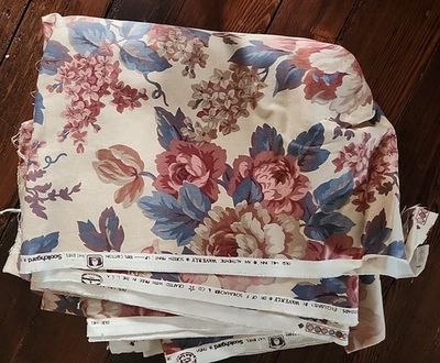 Lindo padrão floral vintage Vanity Fair/Waverley 10 3/4 jardas, 56" de largura - Imagem 1 de 4