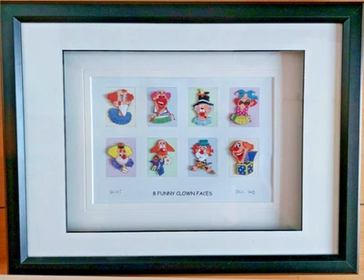 8 Funny Clown Faces (2009)  Rob Eric (2013*) Freund von James Rizzi  3D POP ART - Bild 1 von 4