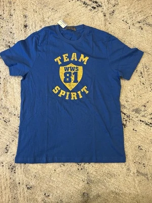 Camiseta masculina manga curta gola redonda azul logotipo Giordano tamanho X-Grande - Imagem 1 de 3