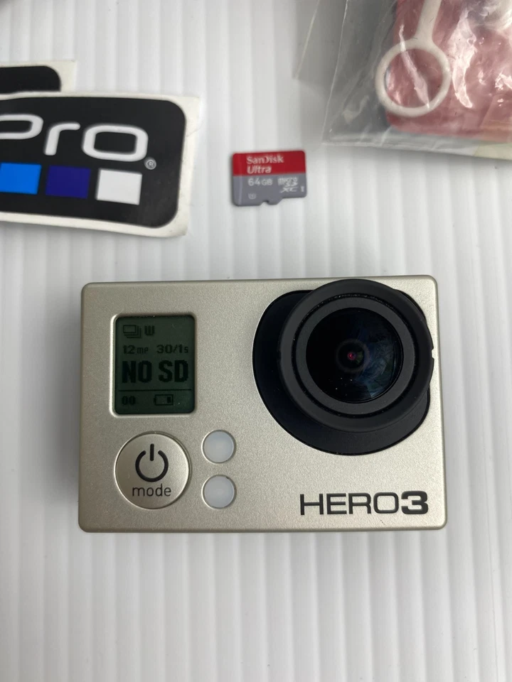 GoPro HERO3 Silver Camera Bundle with 64GB SD Card and Accessories - Image 1 of 4