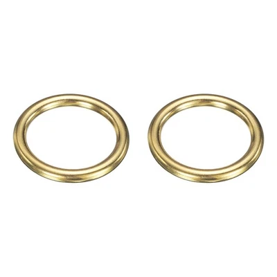 Metal O Ring, 2 Pcs 2 Inch OD 1.5 Inch ID 6mm Thick Seamless Gold - Imagem 1 de 4