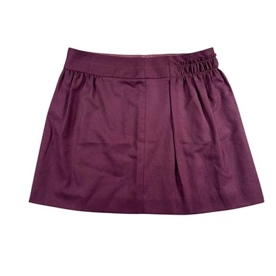 J Crew Burgundy Wool Blend Mini Skirt 6 A-Line Pleated Coquette Cottagecore - Image 1 of 4