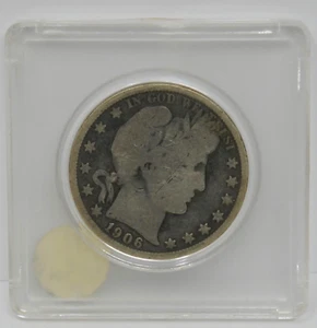 Medio dólar barbero de plata 1906-S San Francisco como nuevo - Imagen 1 de 7