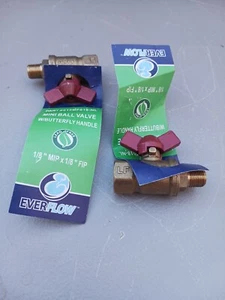 1/8" FIP x 1/8" MIP 2 PACK Mini Ball Valve 615MF018-NL W/Butterfly Handle  - Picture 1 of 3