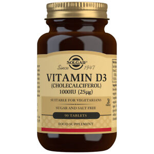 Solgar Vitamin D3 Cholecalciferol 1000iu 25µg Tablets Vegetarian Gluten Free