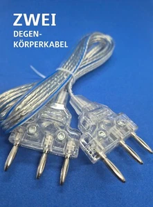 ZWEI DEGENkabel Körperkabel transparent Kabel turnierkonform Fechten Turnier NEU - Bild 1 von 2