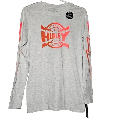 Hurley 1999 bright orange Boys logo long sleeve tee nwt size Large - Image 1 of 4
