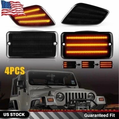 1/2 JUEGO luces de señalización LED ámbar delanteras para Jeep Wrangler TJ 1997-2006 Foto 1 de 4