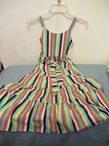 P35 Girls size 7 Fully Lined Multicolored Striped 4 Tiered Dress Maxi by Zunie - Picture 1 of 6
