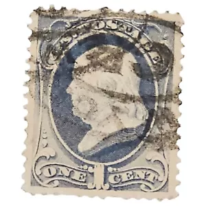 US Scott 145 Stamp used off Paper 1870 Pictorail Franklin Light Double Cancel - Bild 1 von 3