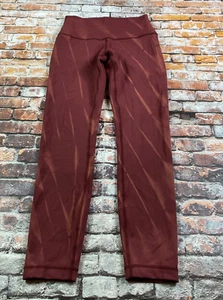 Lululemon Leggings Ladies 4 Maroon Athletic Running Workout Gym Yoga Womens - Picture 1 of 11