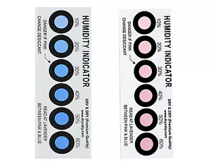 Dry & Dry Premium Humidity Indicator Cards 250 Pack - 10-60% 6 Spots (250 Cards) - Picture 1 of 3