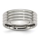 Stainless Steel Grooved 8Mm Polished Band