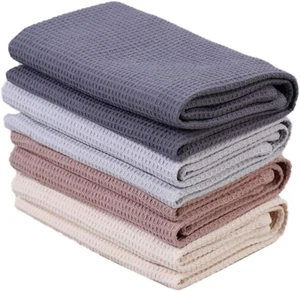 Dish Towels Set, 100% Cotton Waffle Weave Kitchen Towels 4 Pieces, Super Absorbe - Picture 1 of 12