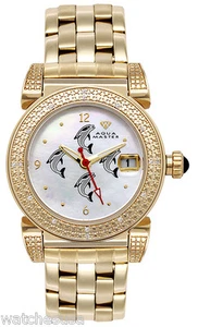 Aqua Master Women White Dial Gold-tone Stainless Steel .24ct. Diamonds Watch #88 - Picture 1 of 1