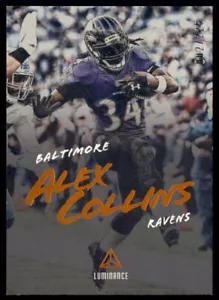 2018 Panini Luminance Orange Alex Collins 002/225 Baltimore Ravens #76 - Picture 1 of 2