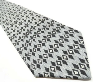 Versace Herren Krawatte 100% Seide Schwarz Geometrisches Muster Krawatte Made in Italy  - Bild 1 von 10