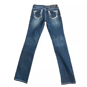 Grace in LA Women's 28 Western Horse Embroidered Crystal Easy Fit Stretch Jeans - Picture 1 of 13