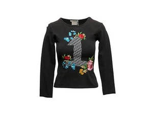 Black & Multicolor Christian Dior Embroidered Sweater Size US 6 - Picture 1 of 6
