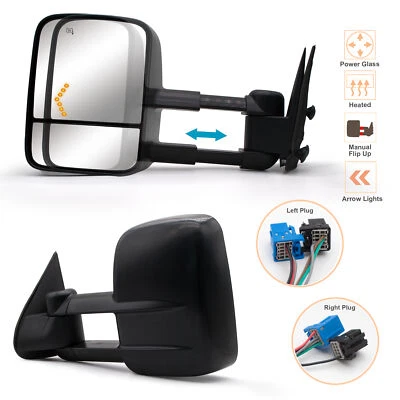 Pair Tow Mirrors Power Heated Signal For 2003-2006 Chevy Silverado 2500HD 3500HD - Image 1 of 4